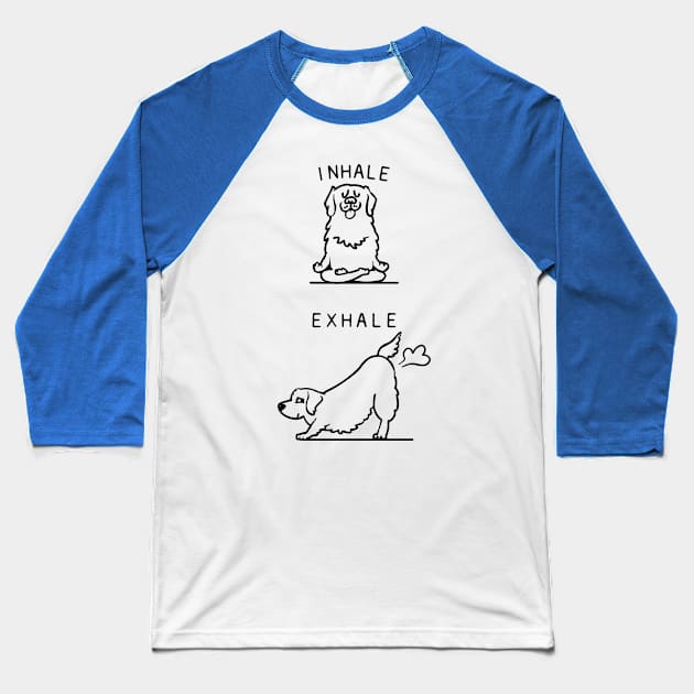 Inhale Exhale Golden Retriever Baseball T-Shirt by huebucket